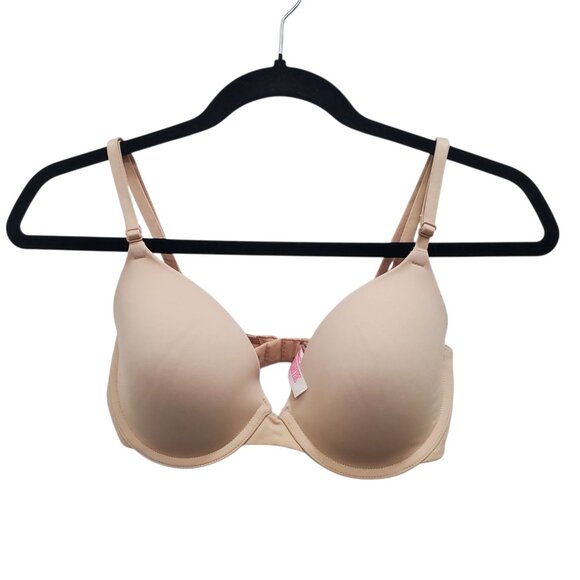 PINK Victoria's Secret Wear Everywhere T-Shirt Lightly Lined Nude Underwire 32D - Picture 1 of 6